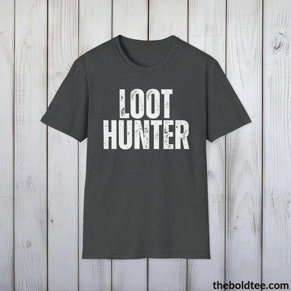 T-Shirt Dark Heather / S LOOT HUNTER Gamer Tee - Sustainable & Soft Cotton Crewneck Unisex T-Shirt - 9 Bold Colors