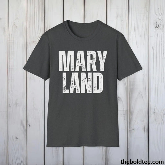 T-Shirt Dark Heather / S MARYLAND Tee - Casual, Sustainable & Soft Cotton Crewneck Unisex T-Shirt - 9 Bold Colors