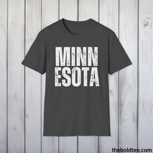 T-Shirt Dark Heather / S MINNESOTA Tee - Casual, Sustainable & Soft Cotton Crewneck Unisex T-Shirt - 9 Bold Colors