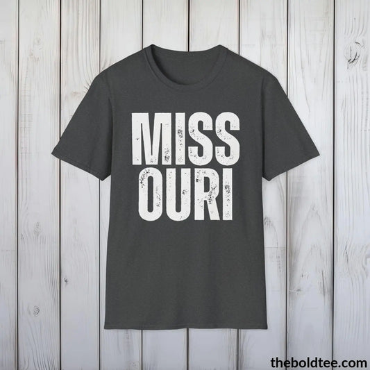 T-Shirt Dark Heather / S MISSOURI Tee - Casual, Sustainable & Soft Cotton Crewneck Unisex T-Shirt - 9 Bold Colors