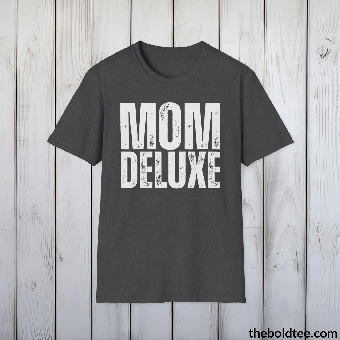 T-Shirt Dark Heather / S Mom Deluxe Tee | Empowered Mom Classic Cotton Tee | Perfect Mom Gift | Soft & Versatile | 9 Colors Available