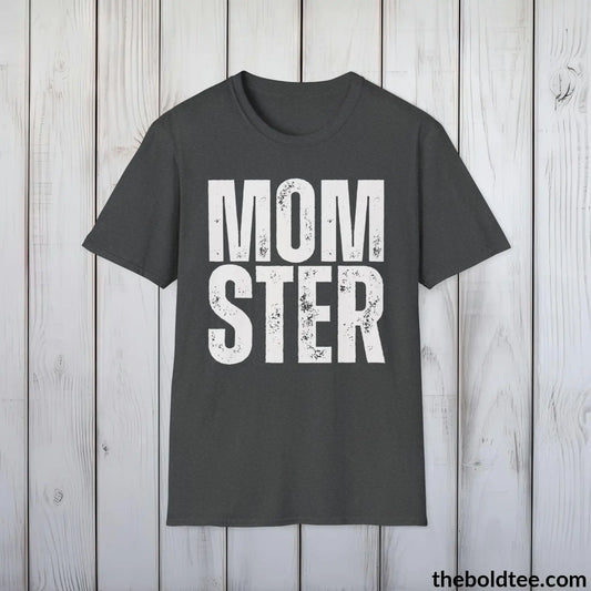 T-Shirt Dark Heather / S Momster Tee | Empowered Mom Classic Cotton Tee | Perfect Mom Gift | Soft & Versatile | 9 Colors Available