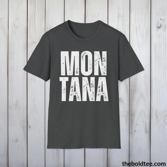 T-Shirt Dark Heather / S MONTANA Tee - Casual, Sustainable & Soft Cotton Crewneck Unisex T-Shirt - 9 Bold Colors