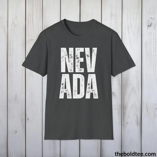 T-Shirt Dark Heather / S NEVADA Tee - Casual, Sustainable & Soft Cotton Crewneck Unisex T-Shirt - 9 Bold Colors