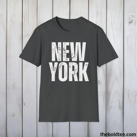T-Shirt Dark Heather / S NEW YORK Tee - Casual, Sustainable & Soft Cotton Crewneck Unisex T-Shirt - 9 Bold Colors