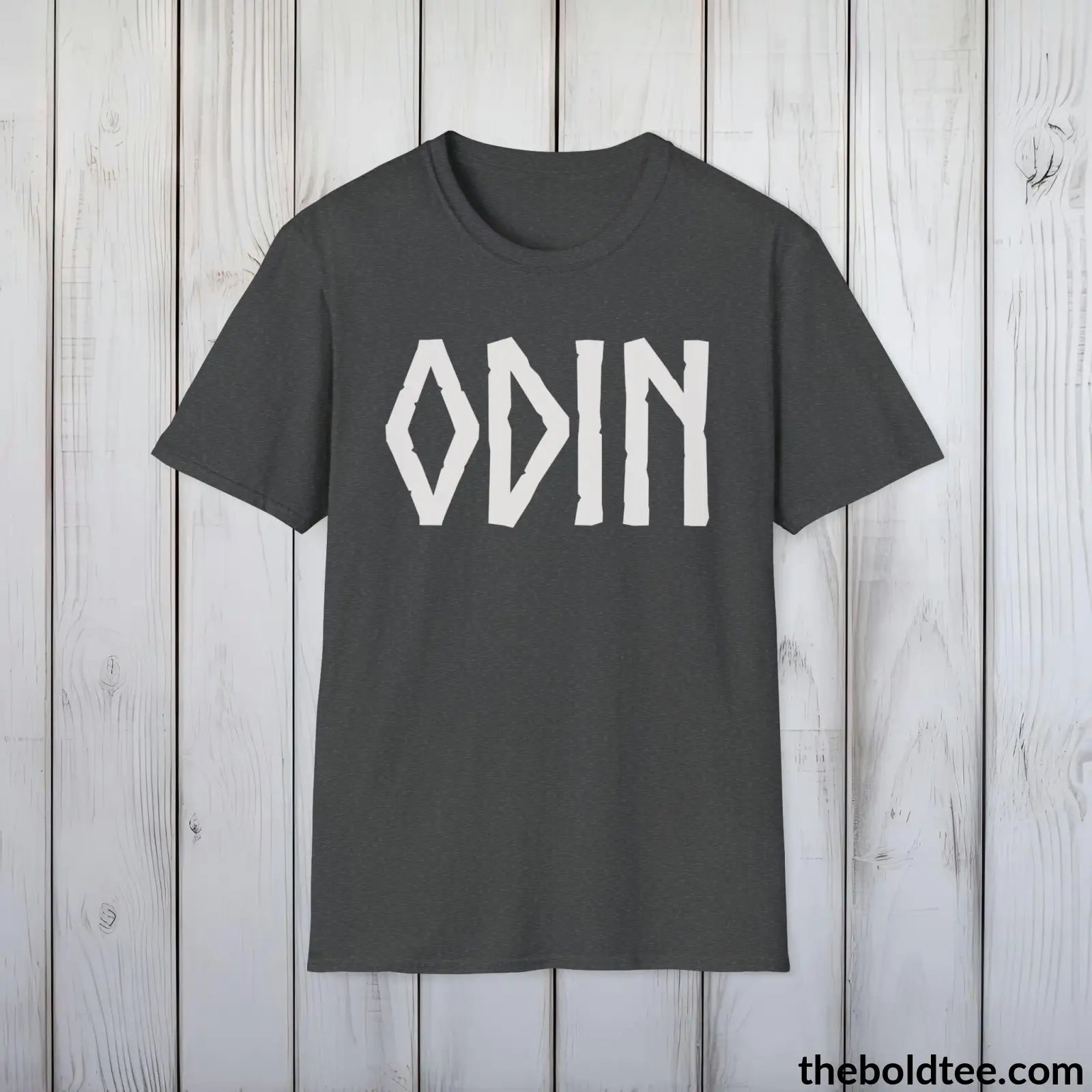 T-Shirt Dark Heather / S ODIN Tee - Bold Viking Mythology Cotton T-Shirt - 9 Epic Dark Colors Available