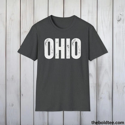 T-Shirt Dark Heather / S OHIO Tee - Casual, Sustainable & Soft Cotton Crewneck Unisex T-Shirt - 9 Bold Colors