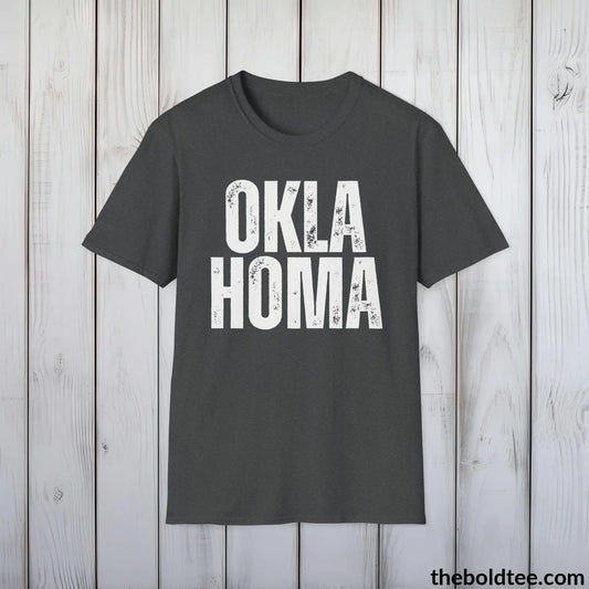 T-Shirt Dark Heather / S OKLAHOMA Tee - Casual, Sustainable & Soft Cotton Crewneck Unisex T-Shirt - 9 Bold Colors