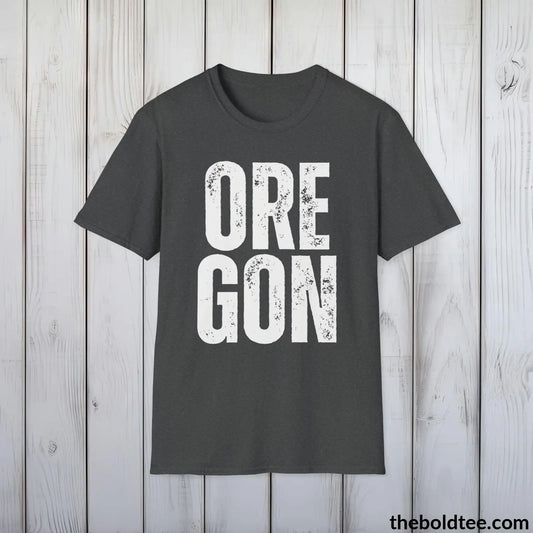 T-Shirt Dark Heather / S OREGON Tee - Casual, Sustainable & Soft Cotton Crewneck Unisex T-Shirt - 9 Bold Colors