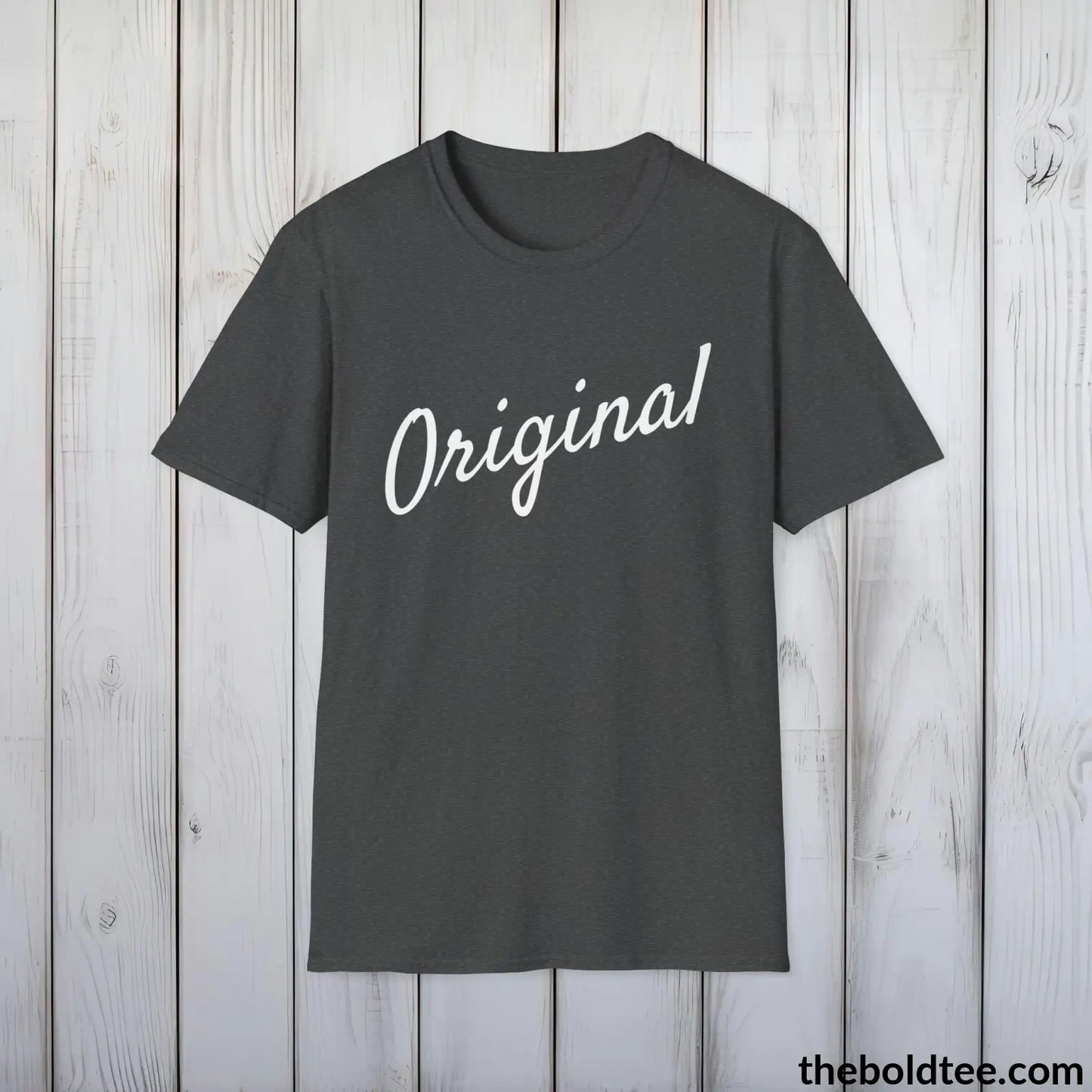 T-Shirt Dark Heather / S Original Tee - Sustainable & Soft Cotton Crewneck Unisex T-Shirt - 9 Bold Colors