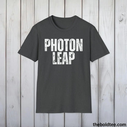 T-Shirt Dark Heather / S PHOTON LEAP Space Tee - Casual, Sustainable & Soft Cotton Crewneck Unisex T-Shirt - 9 Bold Colors