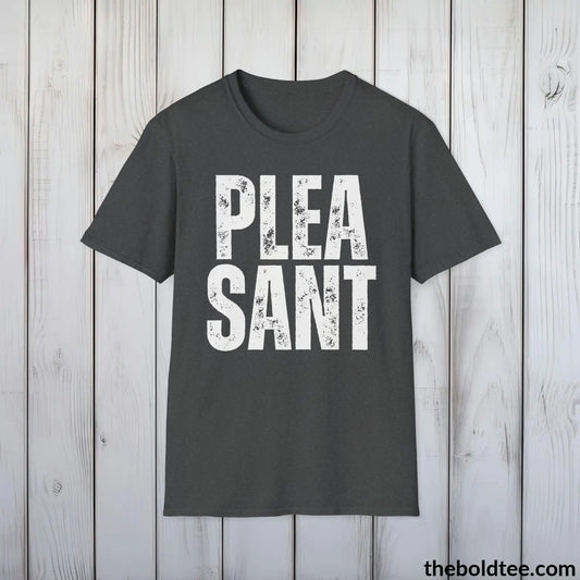 T-Shirt Dark Heather / S PLEASANT Tee - Casual, Sustainable & Soft Cotton Crewneck Unisex T-Shirt - 9 Bold Colors