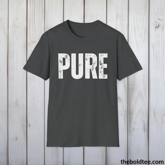 T-Shirt Dark Heather / S PURE Tee - Bold Urbnan Cotton T-Shirt - 9 Epic Colors Available