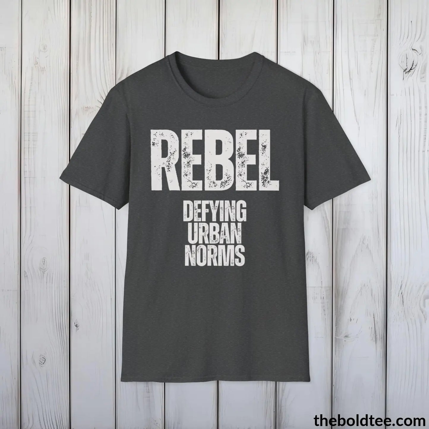 T-Shirt Dark Heather / S REBEL - Defying Urban Norms Tee - Bold Urbnan Cotton T-Shirt - 9 Epic Colors Available