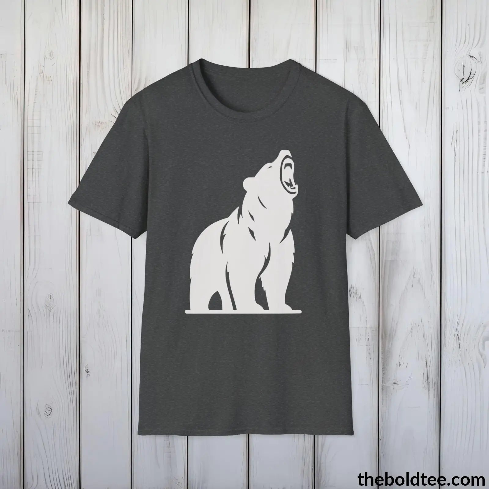 T-Shirt Dark Heather / S Roaring Bear Tee - Bold Urbnan Cotton T-Shirt - 9 Epic Dark Colors Available