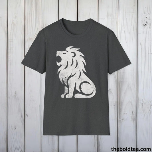 T-Shirt Dark Heather / S Roaring Lion Tee - Bold Urbnan Cotton T-Shirt - 9 Epic Colors Available