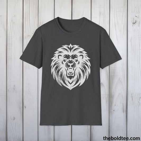 T-Shirt Dark Heather / S Roaring Lion Tee - Bold Urbnan Cotton T-Shirt - 9 Epic Colors Available