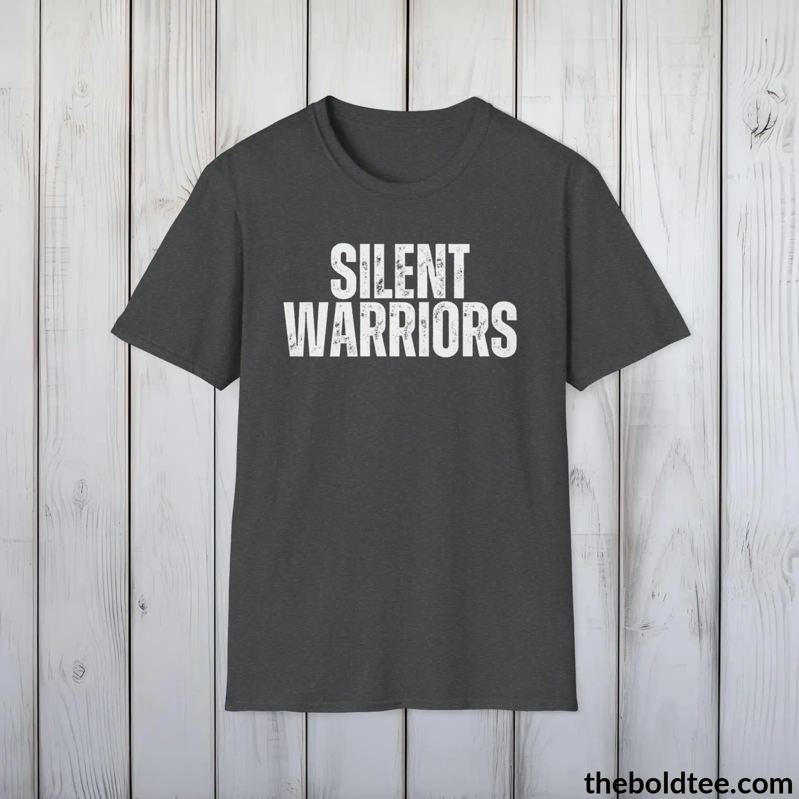 T-Shirt Dark Heather / S SILENT WARRIORS Military Tee - Strong & Versatile Cotton Crewneck T-Shirt - 9 Bold Colors