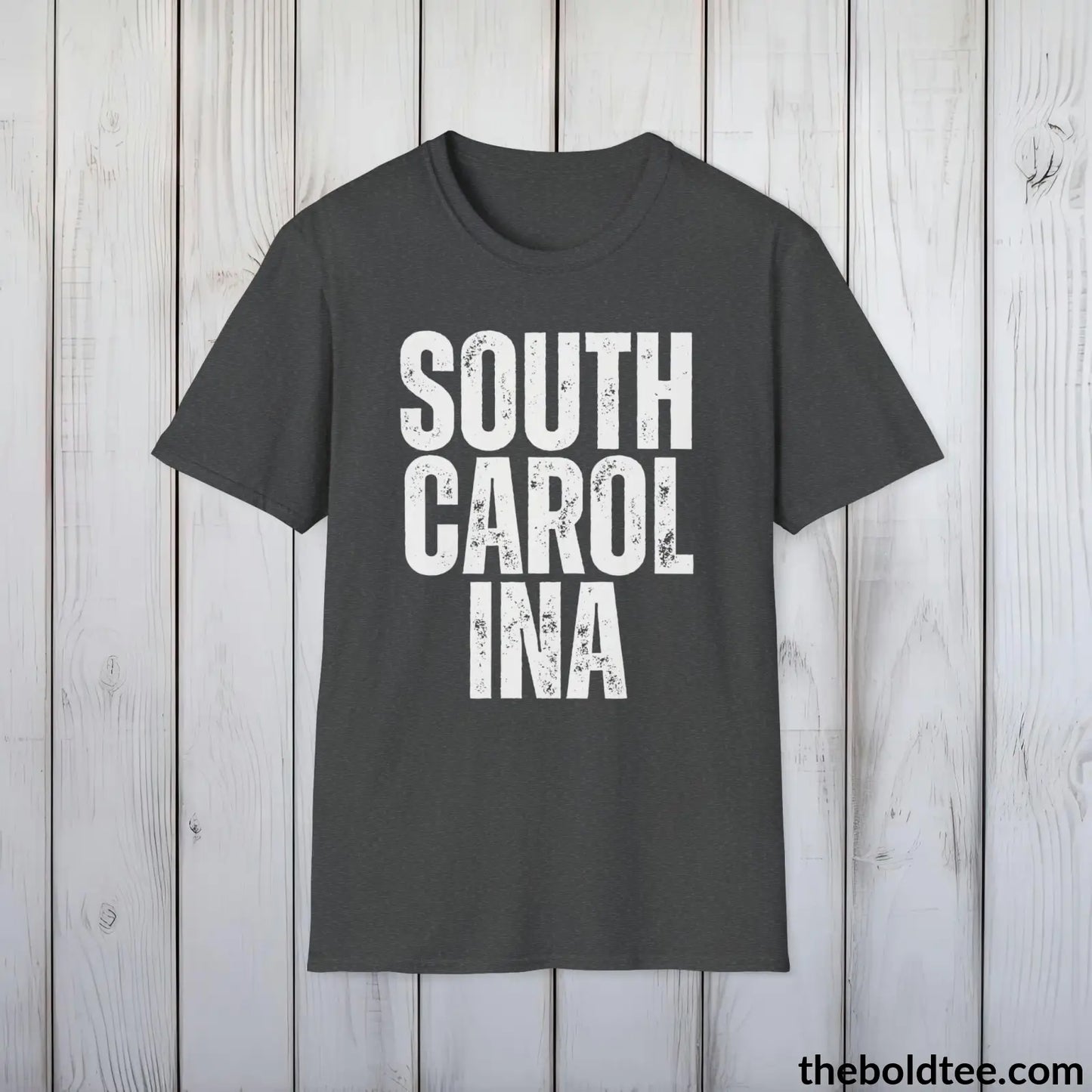 T-Shirt Dark Heather / S SOUTH CAROLINA Tee - Casual, Sustainable & Soft Cotton Crewneck Unisex T-Shirt - 9 Bold Colors