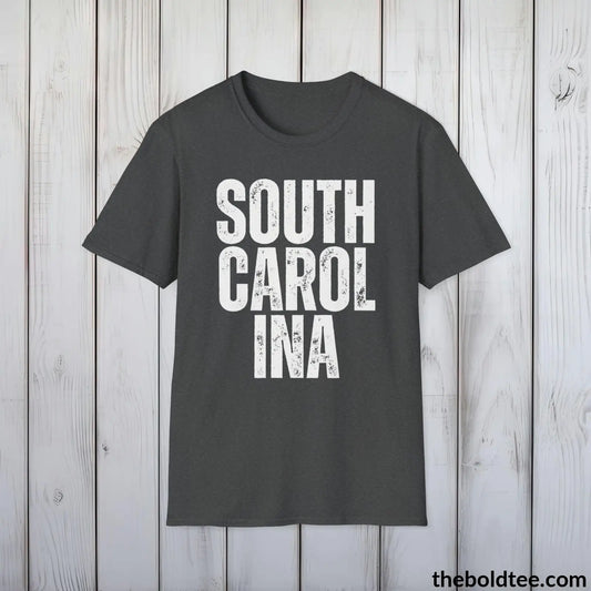 T-Shirt Dark Heather / S SOUTH CAROLINA Tee - Casual, Sustainable & Soft Cotton Crewneck Unisex T-Shirt - 9 Bold Colors