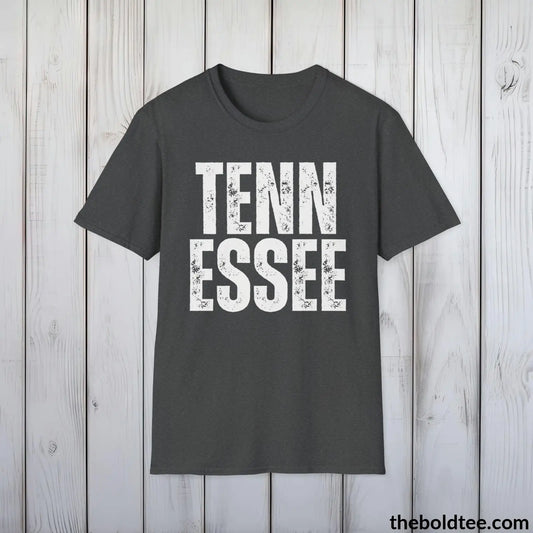 T-Shirt Dark Heather / S TENNESSEE Tee - Casual, Sustainable & Soft Cotton Crewneck Unisex T-Shirt - 9 Bold Colors