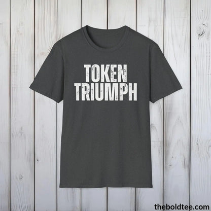 T-Shirt Dark Heather / S TOKEN TRIUMPH Cryptocurrency Tee - Sustainable & Soft Cotton Crewneck Unisex T-Shirt - 9 Bold Colors