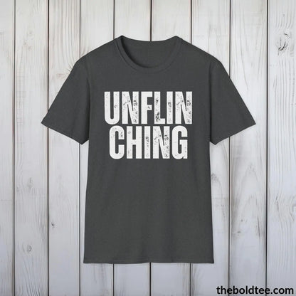 T-Shirt Dark Heather / S UNFLINCHING Tee - Casual, Sustainable & Soft Cotton Crewneck Unisex T-Shirt - 9 Bold Colors