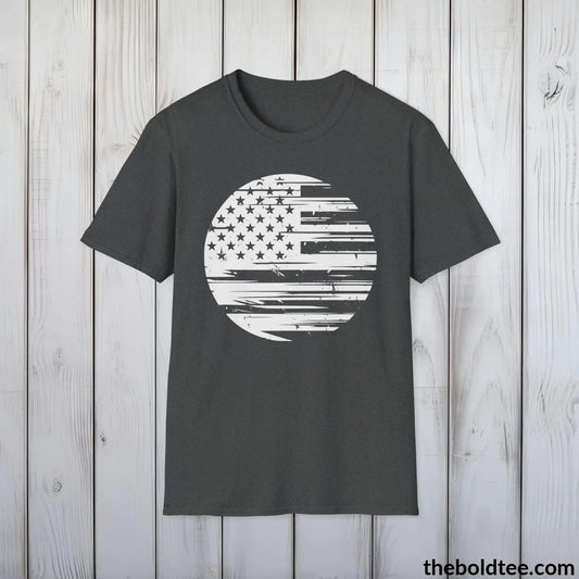 T-Shirt Dark Heather / S US FLAG Military Tee - Strong & Versatile Cotton Crewneck T-Shirt - 9 Bold Colors