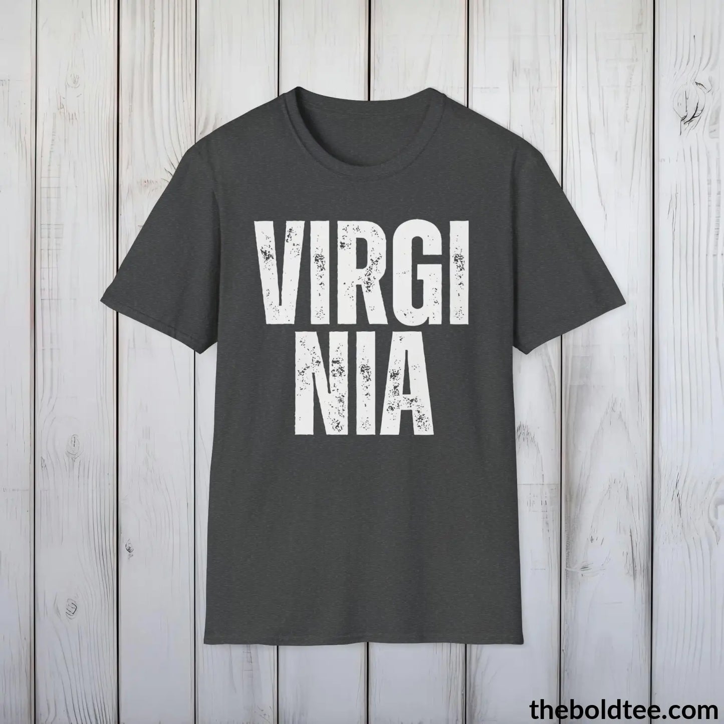 T-Shirt Dark Heather / S VIRGINIA - Casual, Sustainable & Soft Cotton Crewneck Unisex T-Shirt - 9 Bold Colors