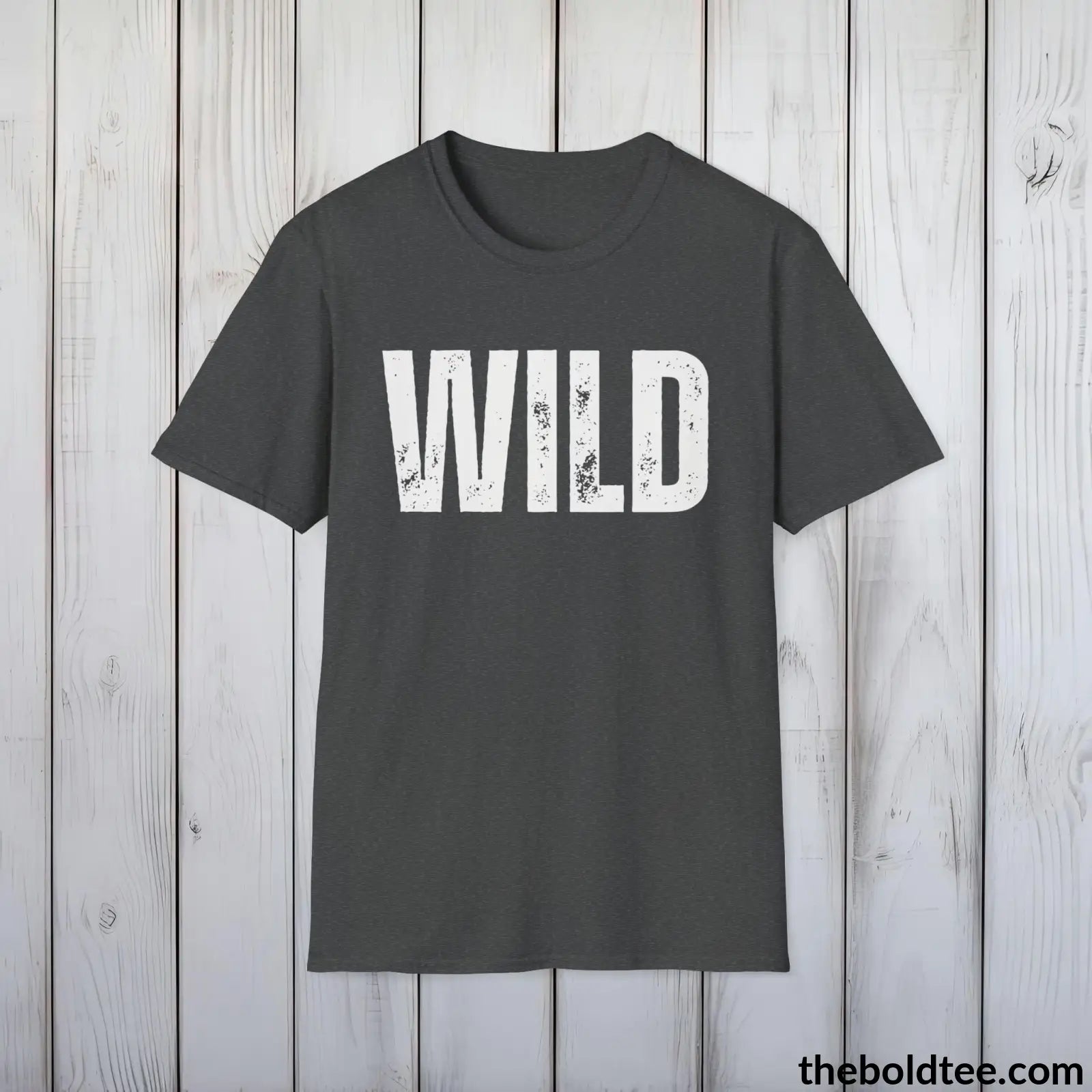 T-Shirt Dark Heather / S WILD Tee - Bold Urbnan Cotton T-Shirt - 9 Epic Colors Available