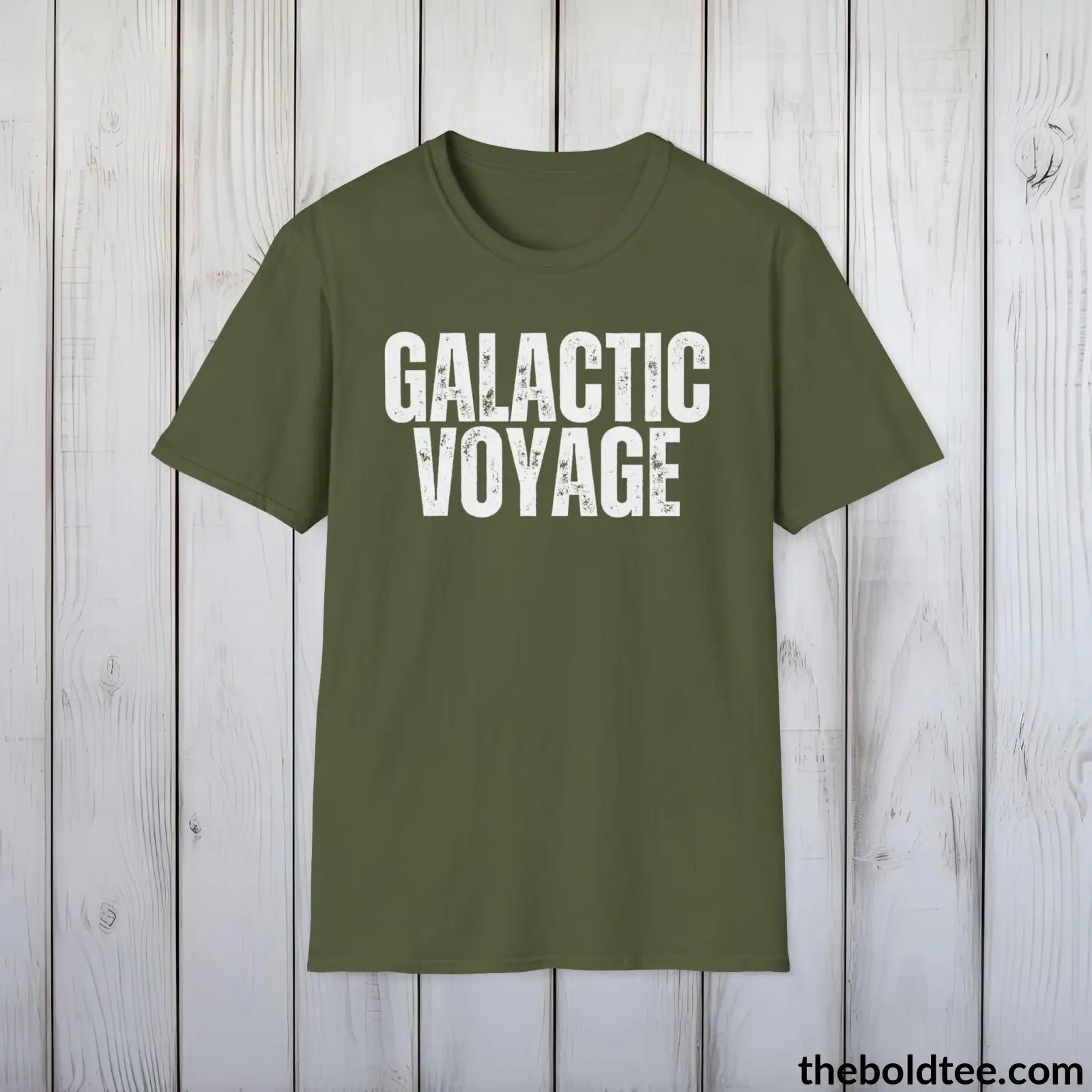 T-Shirt GALACTIC VOYAGE Space Tee - Casual, Sustainable & Soft Cotton Crewneck Unisex T-Shirt - 9 Bold Colors