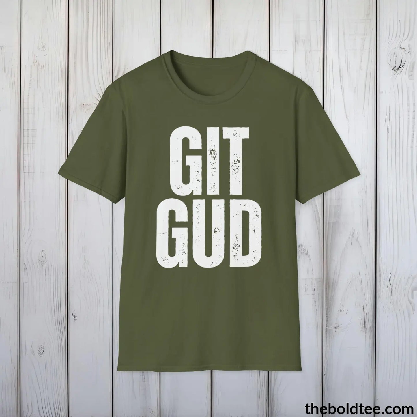 T-Shirt GIT GUD Gamer Tee - Sustainable & Soft Cotton Crewneck Unisex T-Shirt - 9 Bold Colors