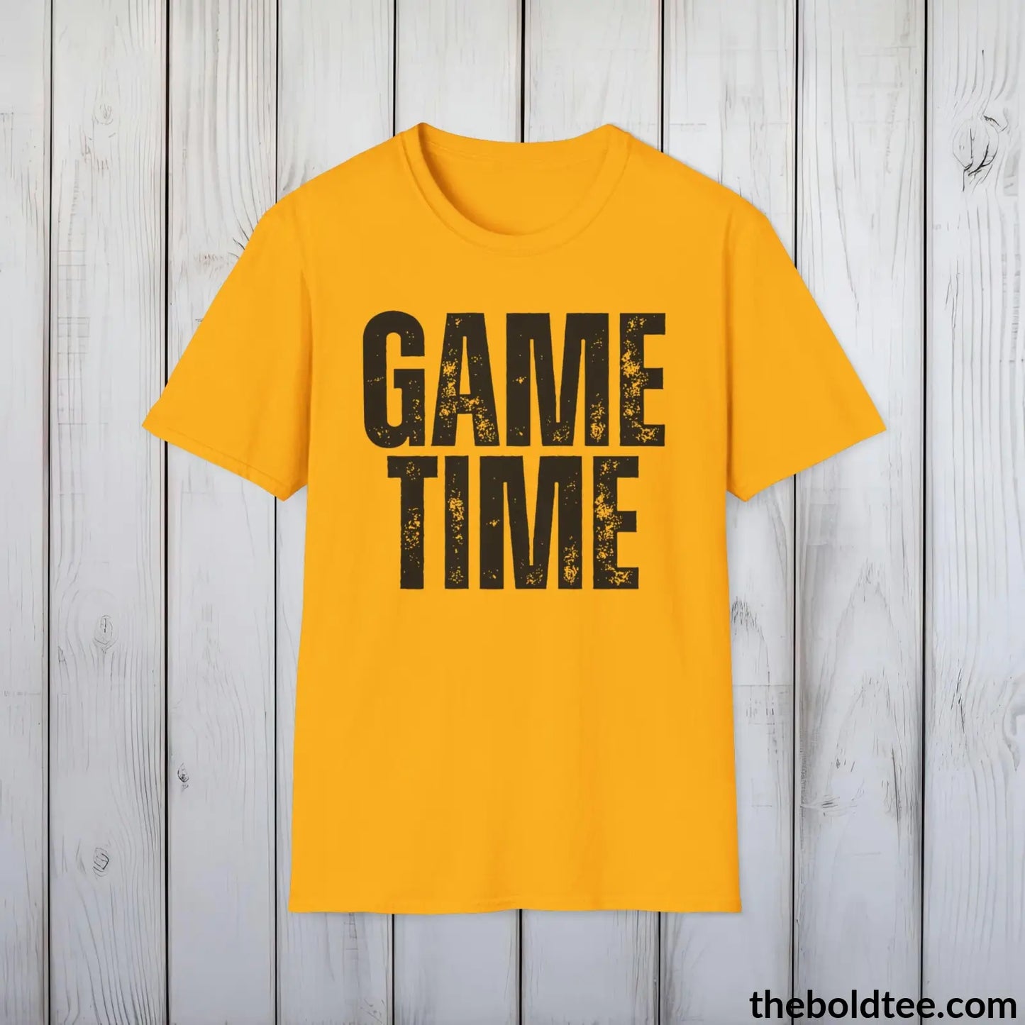 T-Shirt Gold / S GAME TIME Basketball Tee - Sustainable & Soft Cotton Crewneck Unisex T-Shirt - 9 Bold Colors