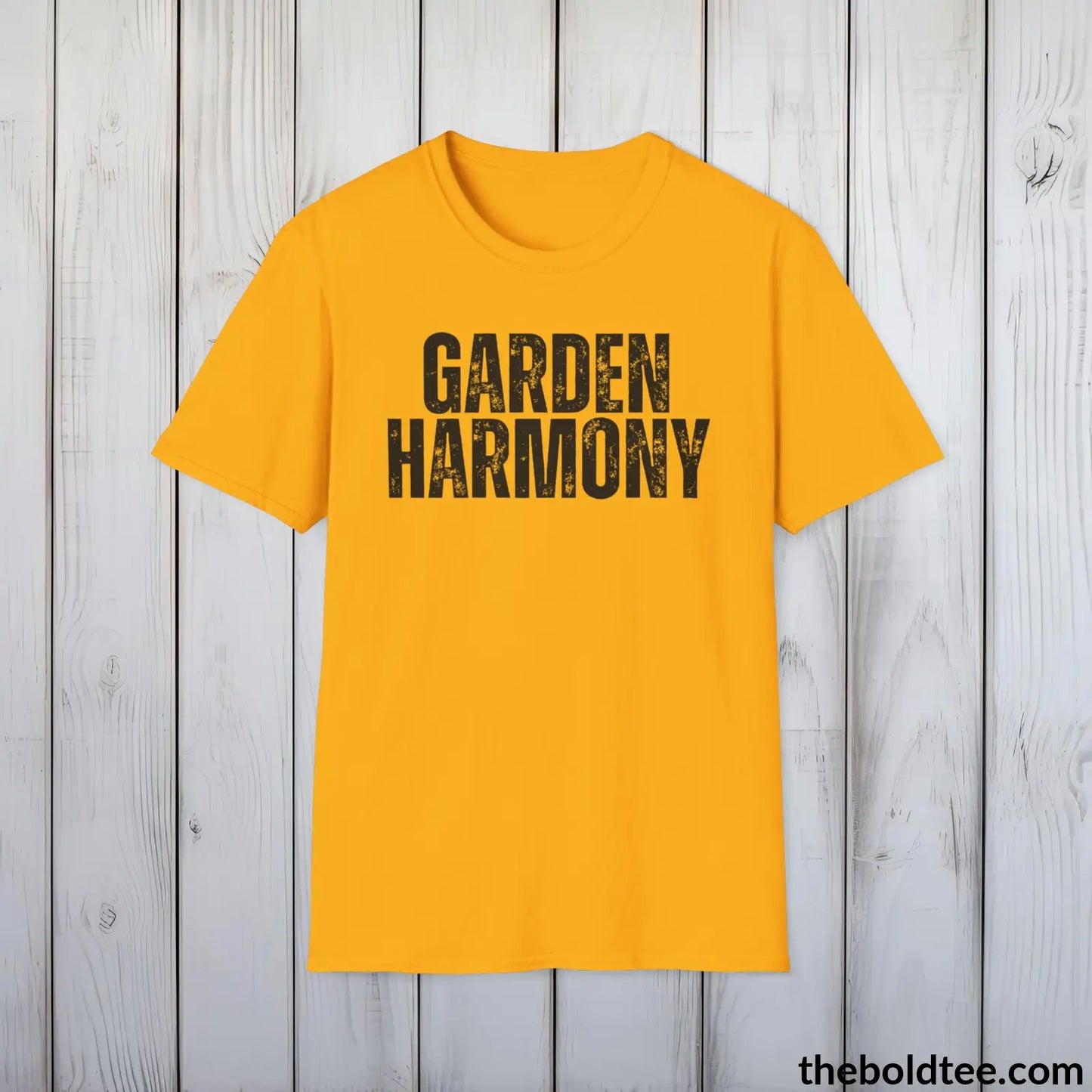 T-Shirt Gold / S GARDEN HARMONY Gardening Tee - Soft & Strong Cotton Crewneck Unisex T-Shirt - 8 Trendy Colors