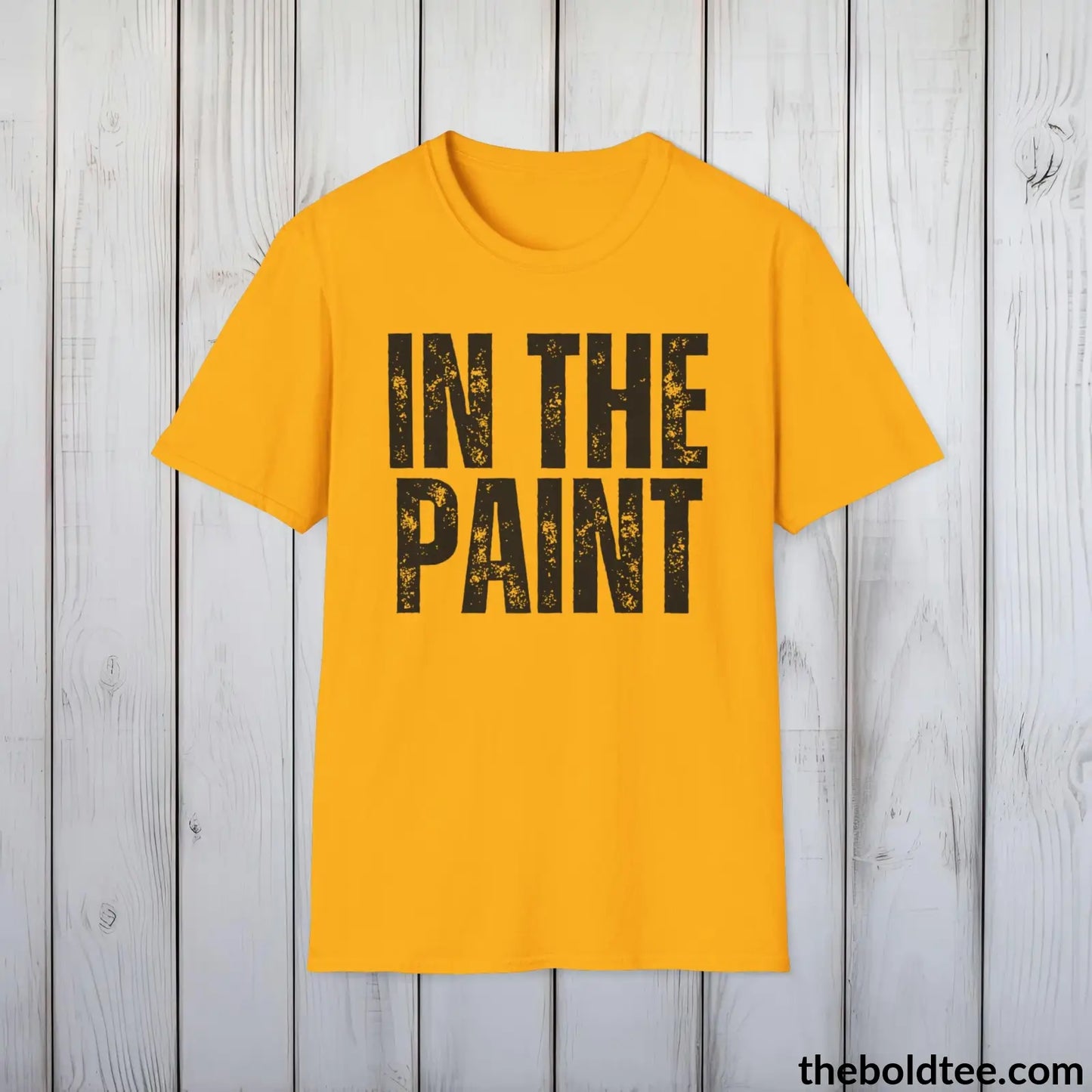 T-Shirt Gold / S IN THE PAINT Basketball Tee - Sustainable & Soft Cotton Crewneck Unisex T-Shirt - 9 Bold Colors