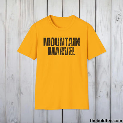 T-Shirt Gold / S MOUNTAIN MARVEL Hiking Tee - Sustainable & Soft Cotton Crewneck Unisex T-Shirt - 8 Trendy Colors