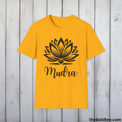 T-Shirt Gold / S Mudra Yoga Tee - Sustainable & Soft Cotton Crewneck Unisex T-Shirt - 9 Bold Colors