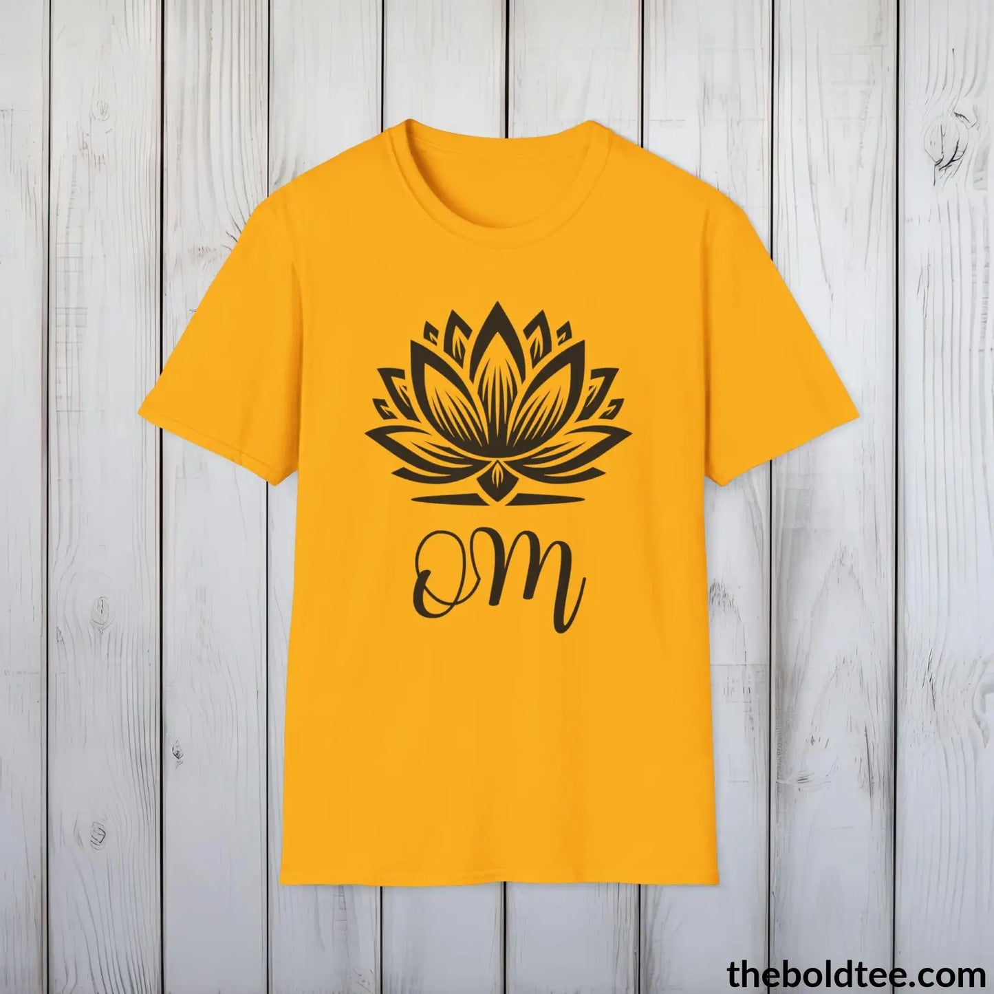 T-Shirt Gold / S OM Yoga Tee - Sustainable & Soft Cotton Crewneck Unisex T-Shirt - 9 Bold Colors