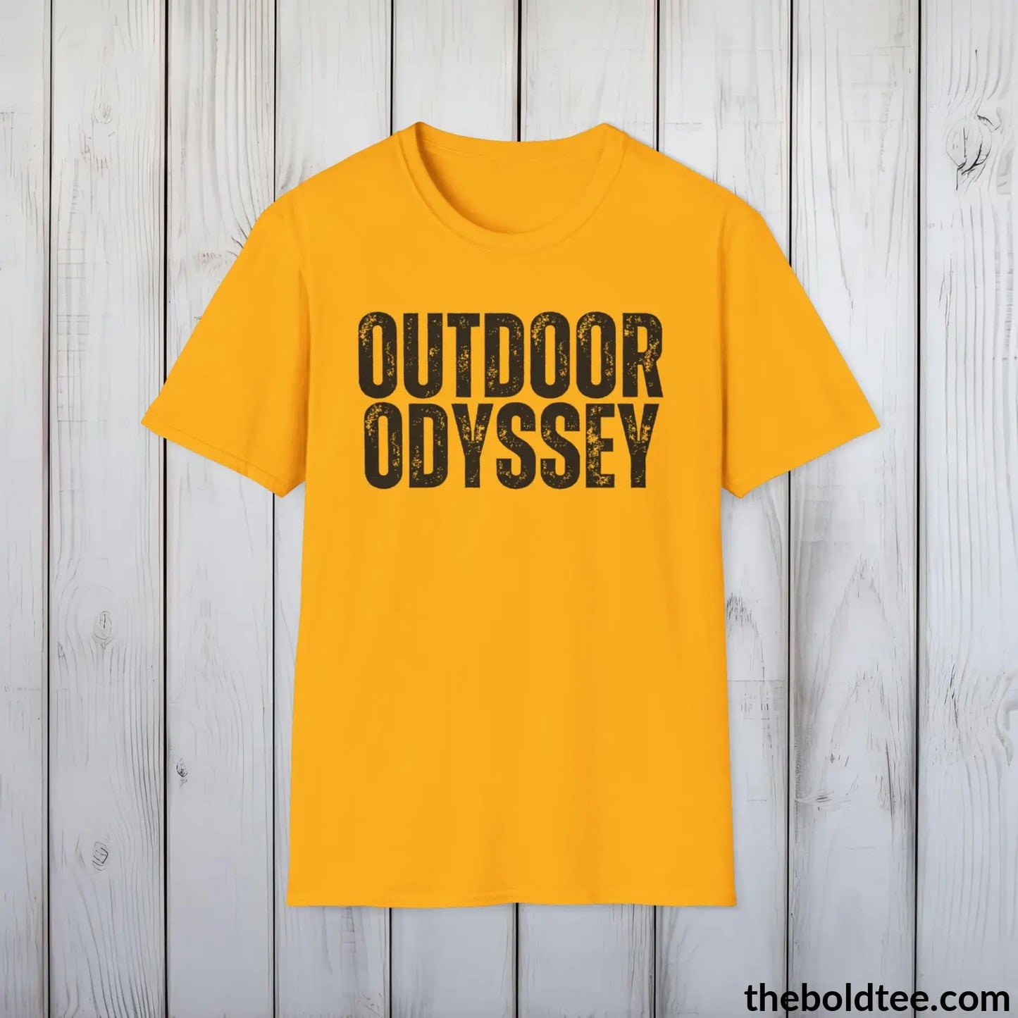 T-Shirt Gold / S OUTDOOR ODYSSEY Hiking Tee - Sustainable & Soft Cotton Crewneck Unisex T-Shirt - 8 Trendy Colors