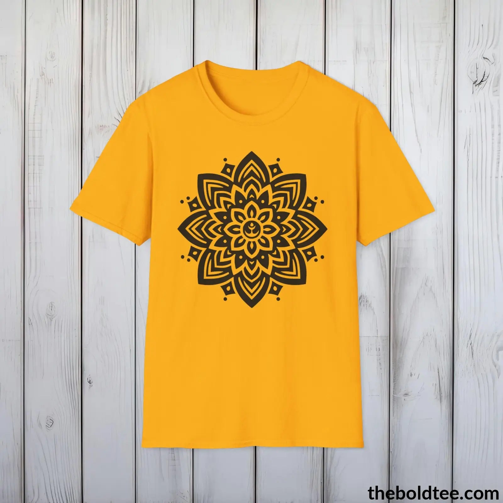 T-Shirt Gold / S Peaceful Yoga Tee - Sustainable & Soft Cotton Crewneck Unisex T-Shirt - 8 Serene Colors