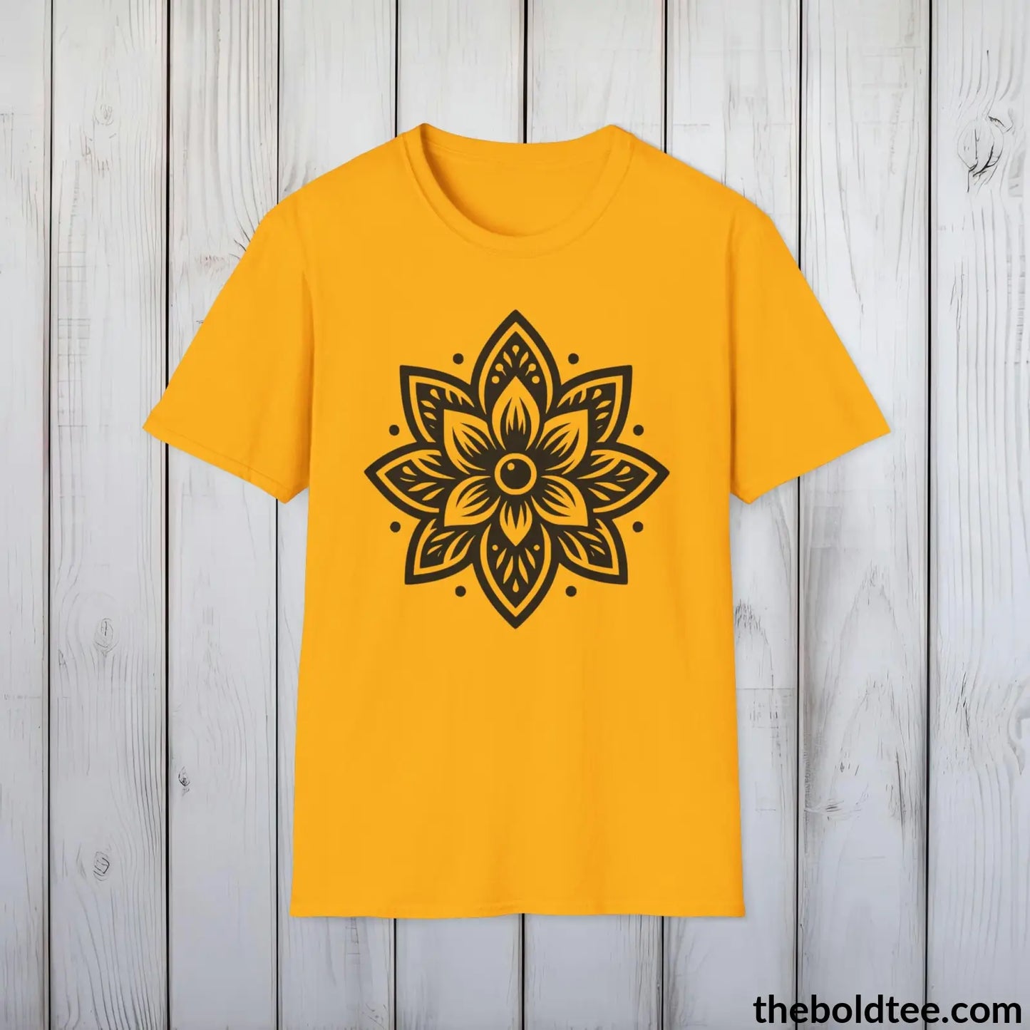 T-Shirt Gold / S Peaceful Yoga Tee - Sustainable & Soft Cotton Crewneck Unisex T-Shirt - 8 Serene Colors