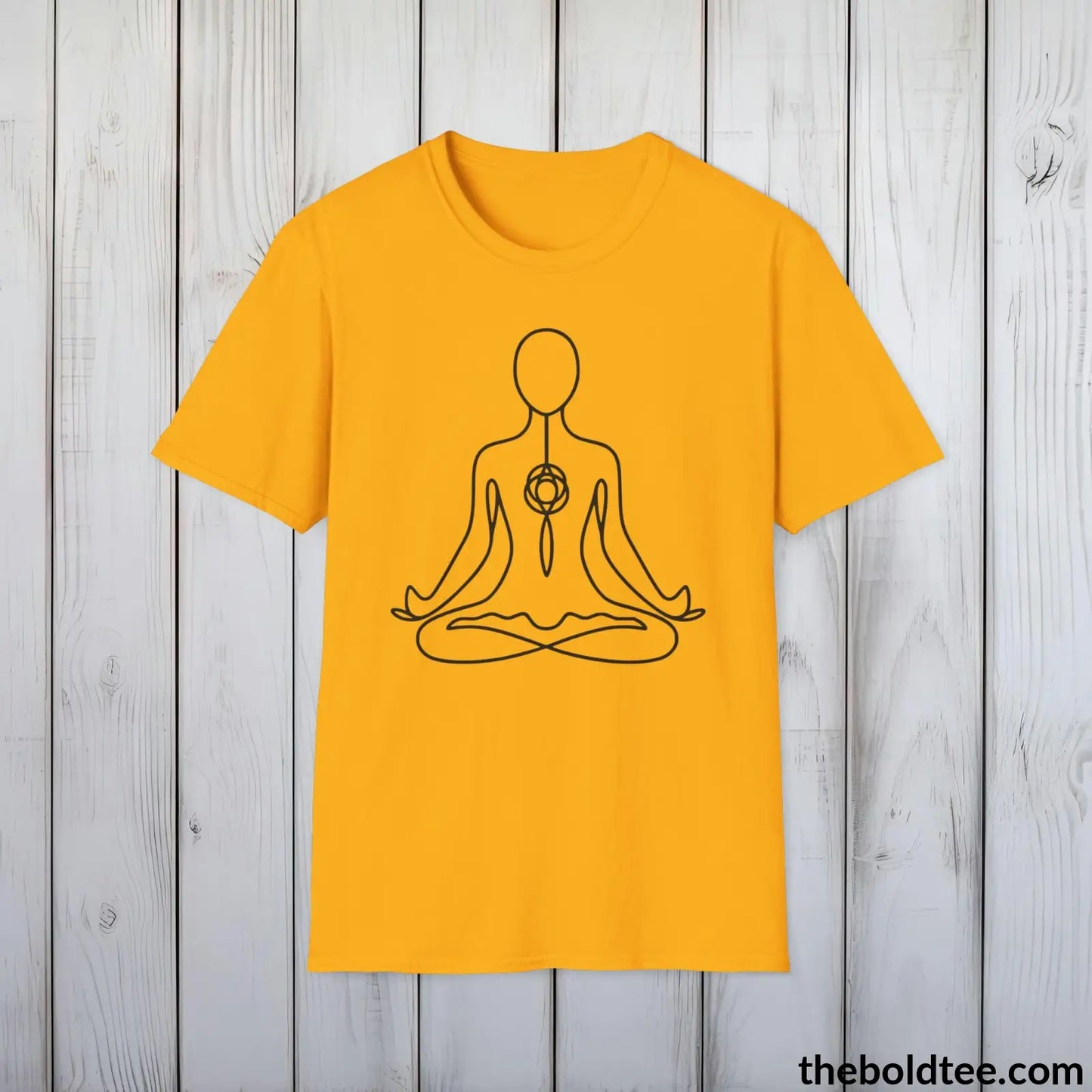 T-Shirt Gold / S Peaceful Yoga Tee - Sustainable & Soft Cotton Crewneck Unisex T-Shirt - 8 Serene Colors