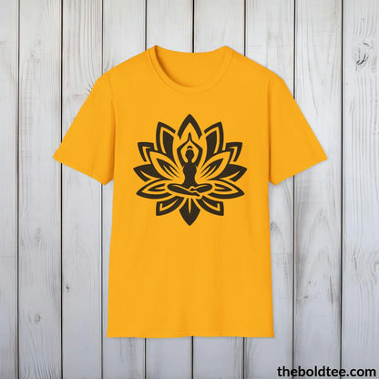 T-Shirt Gold / S Peaceful Yoga Tee - Sustainable & Soft Cotton Crewneck Unisex T-Shirt - 8 Serene Colors