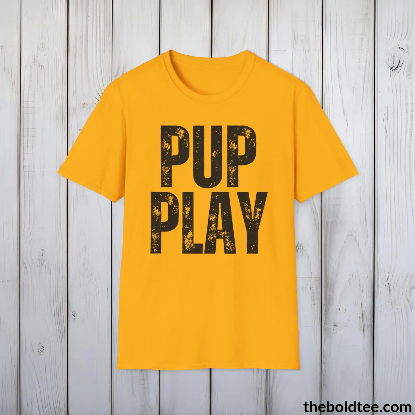 T-Shirt Gold / S PUP PLAY Tee - Sustainable & Soft Cotton Crewneck Unisex T-Shirt - 9 Bold Colors