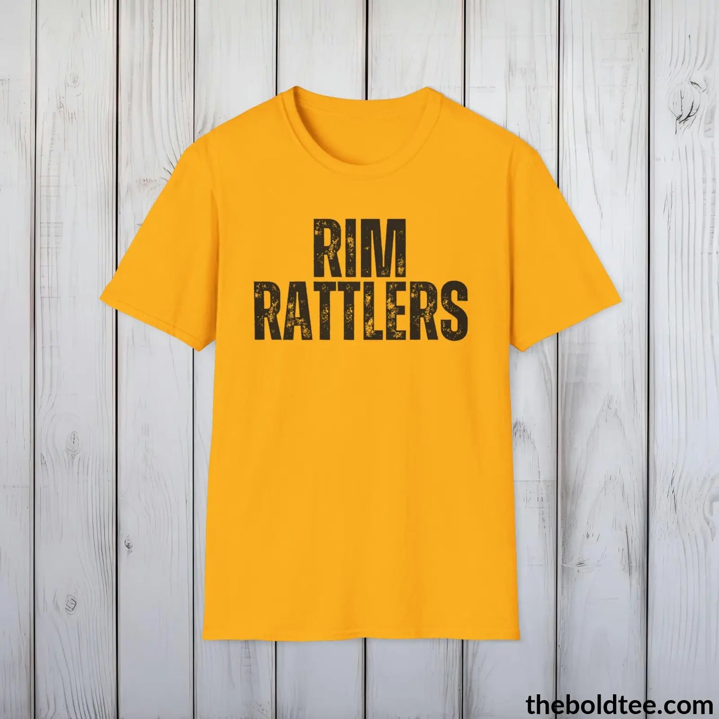 T-Shirt Gold / S RIM RATTLERS Basketball Tee - Sustainable & Soft Cotton Crewneck Unisex T-Shirt - 9 Bold Colors