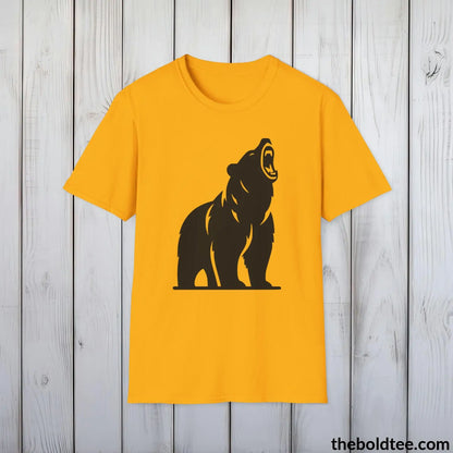 T-Shirt Gold / S Roaring Bear Tee - Bold Urban Cotton T-Shirt - 9 Bright Colors Available