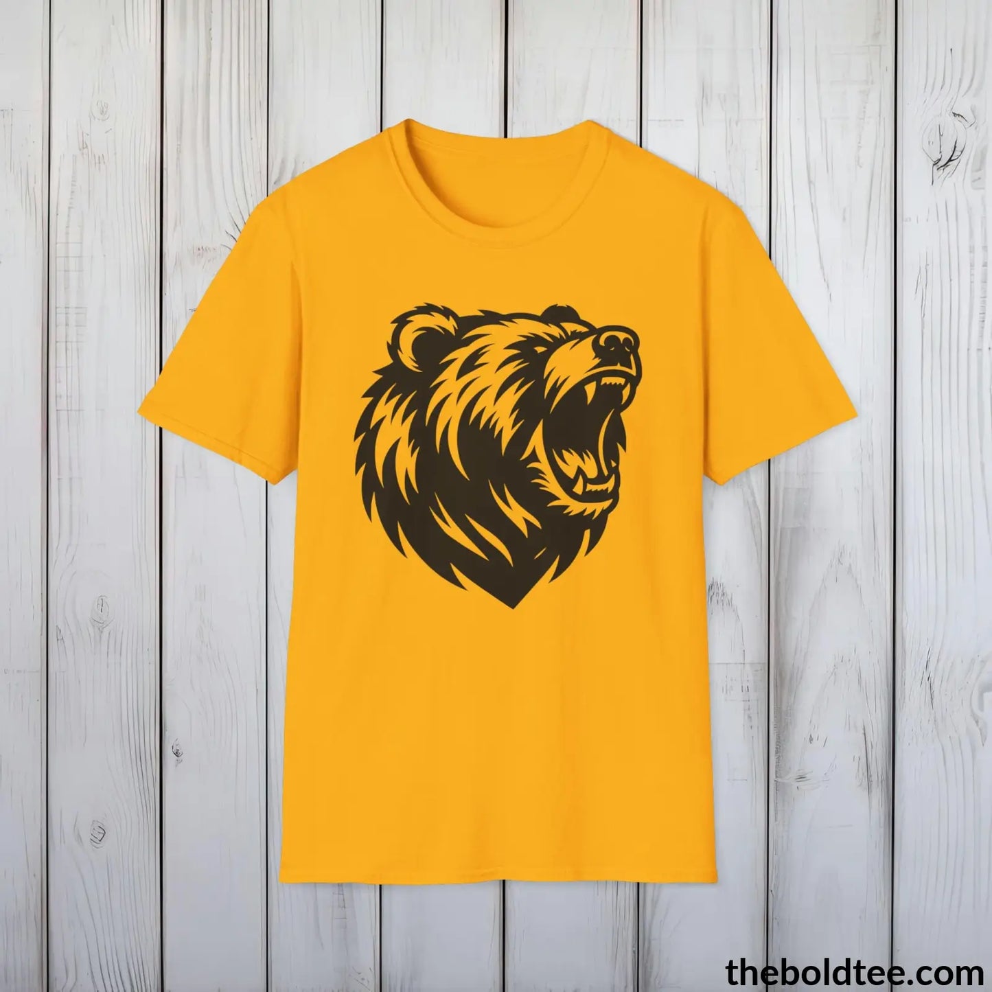 T-Shirt Gold / S Roaring Bear Tee - Bold Urban Cotton T-Shirt - 9 Bright Colors Available