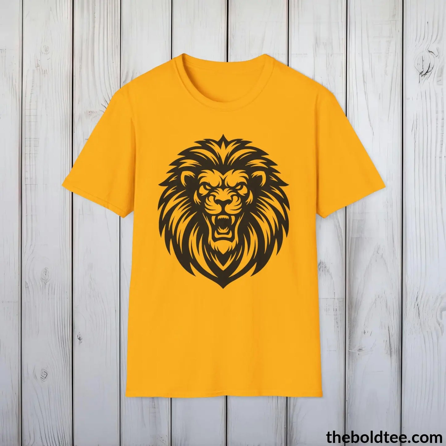 T-Shirt Gold / S Roaring Lion Tee - Bold Urban Cotton T-Shirt - 9 Bright Colors Available