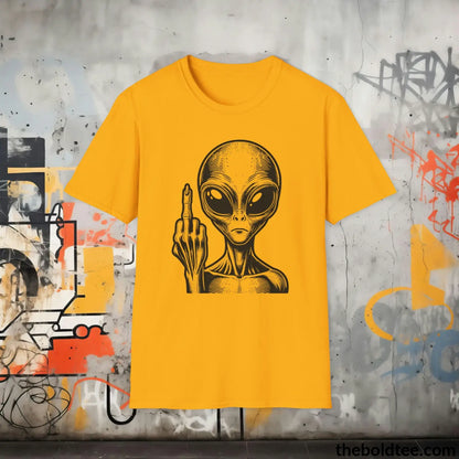 T-Shirt Gold / S Sassy Alien Attitude T-Shirt: Soft, Casual, and Unapologetically Alien - Edgy Cotton Crewneck - Cheeky Humor to Your Wardrobe in 8 Colors