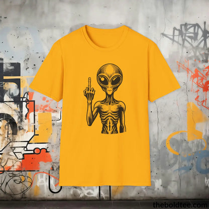 T-Shirt Gold / S Sassy Alien Attitude T-Shirt: Soft, Casual, and Unapologetically Alien - Edgy Cotton Crewneck - Cheeky Humor to Your Wardrobe in 8 Colors